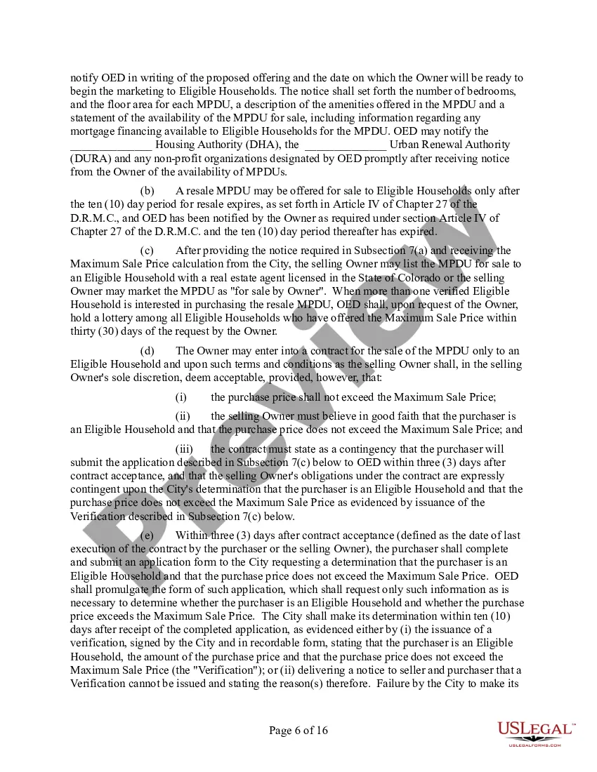 Preview Notice of Voidable Title Transfer and Master Covenant for the Occupancy and Resale of for Sale Units