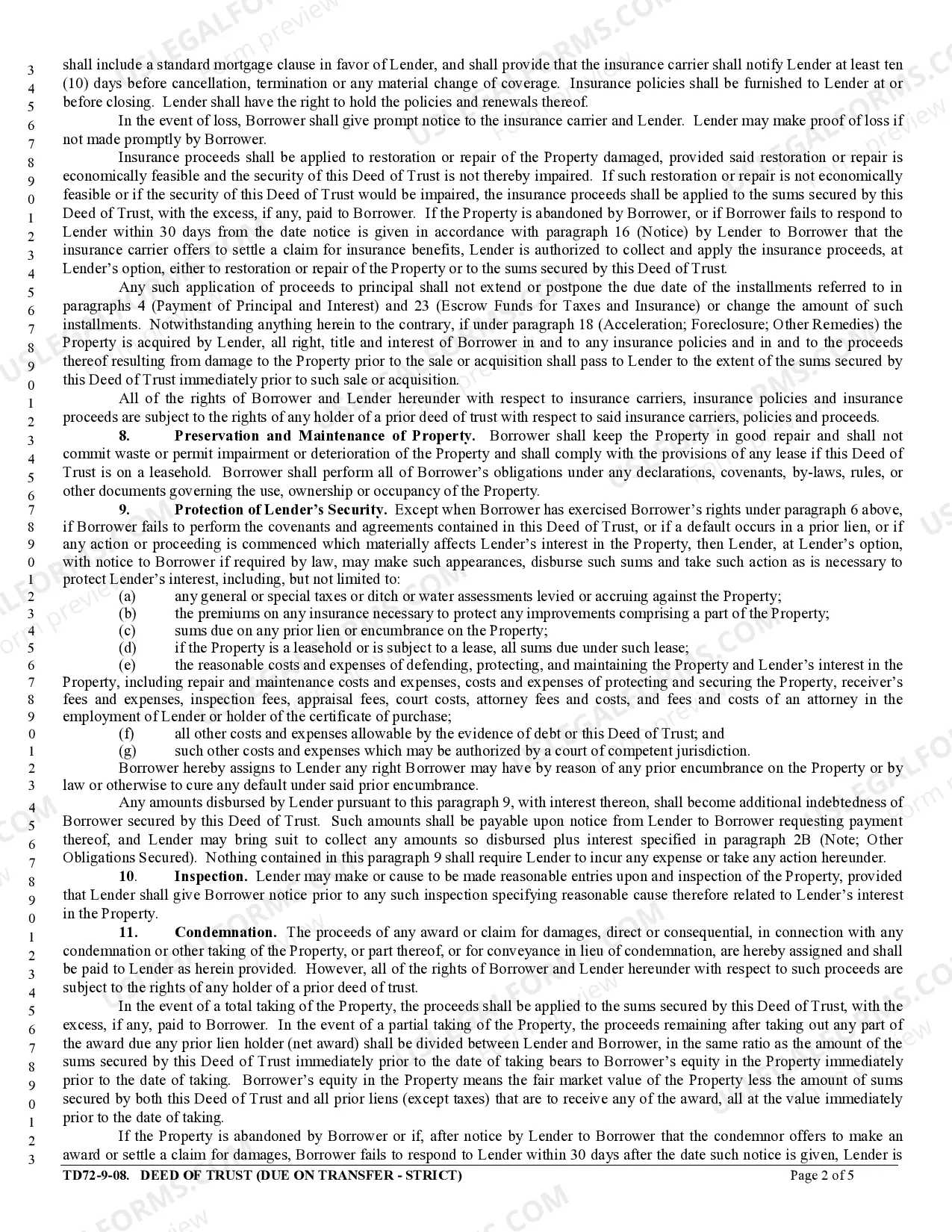 Preview Deed of Trust - Due on Transfer - Strict
