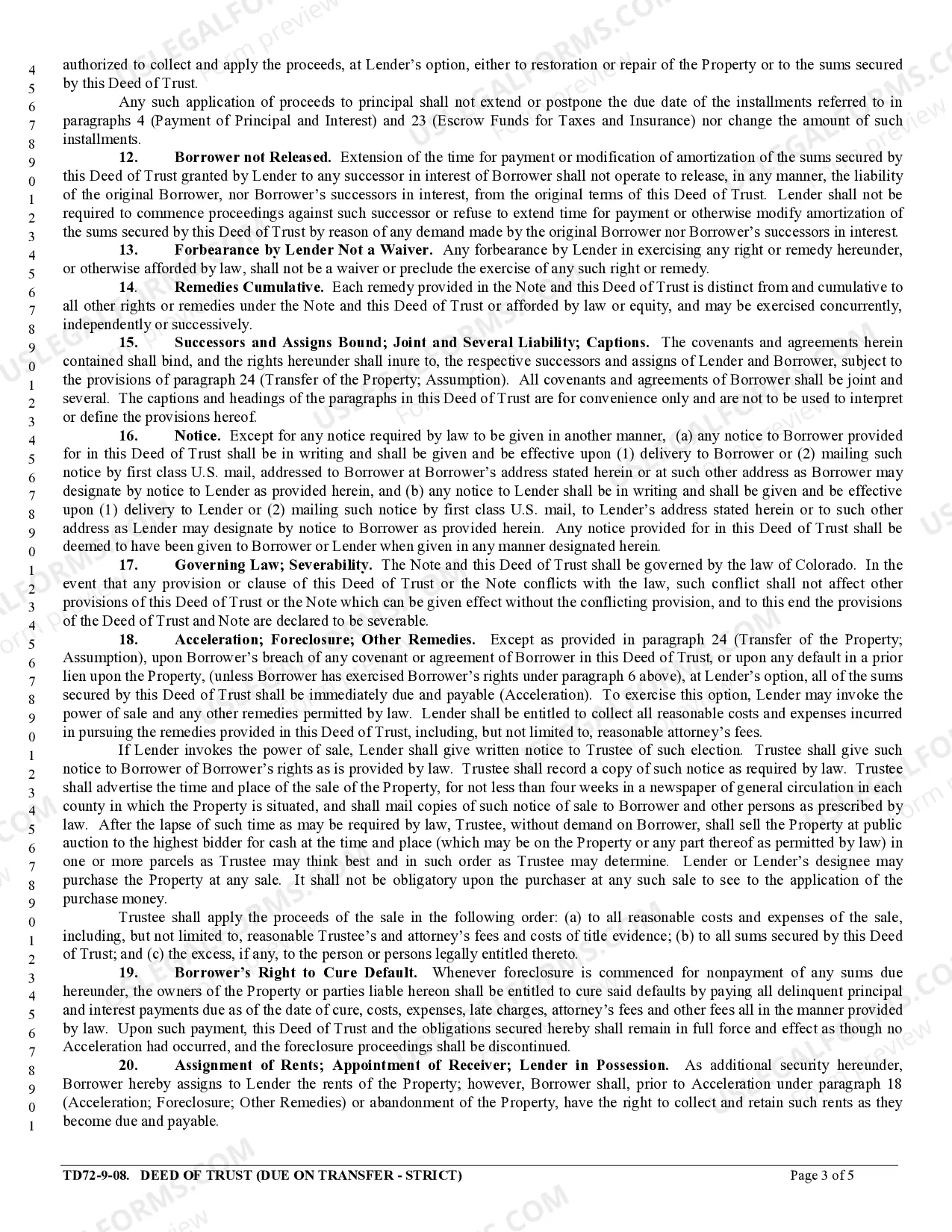 Preview Deed of Trust - Due on Transfer - Strict