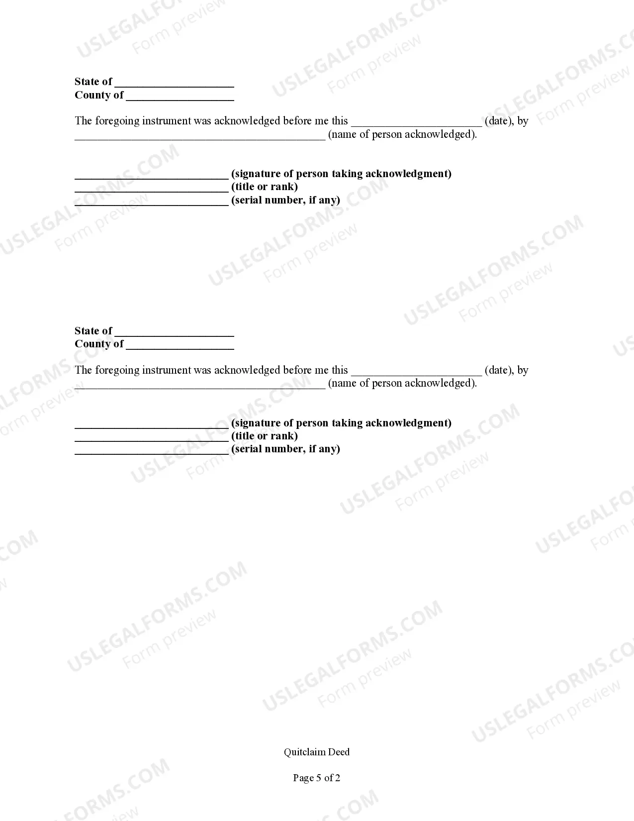 Preview Quitclaim Deed for Two Individuals to Husband and Wife as Joint Tenants