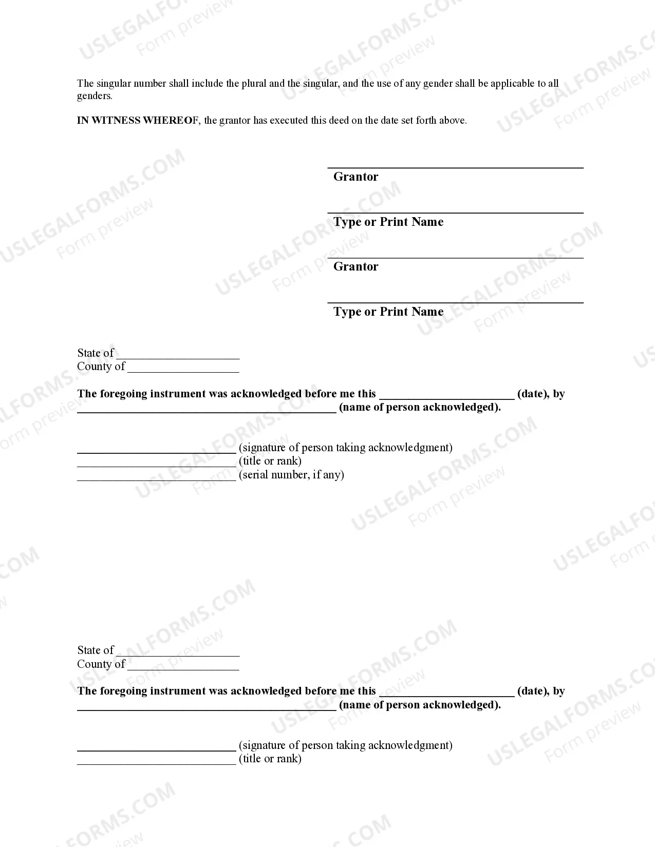 Preview Warranty Deed for Husband and Wife to Individual
