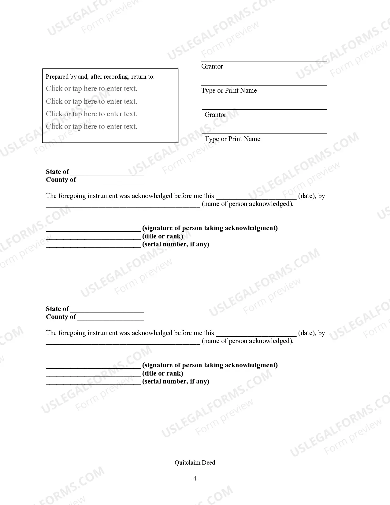 Preview Quitclaim Deed - Husband and Wife to Three Individuals