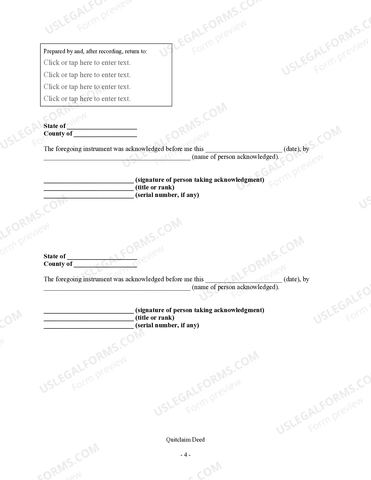 Preview Quitclaim Deed - Two Individuals to a Limited Liability Company