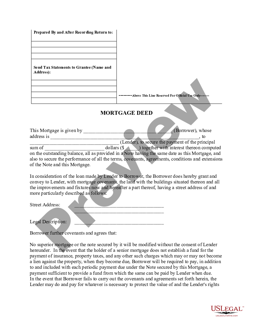 Colorado Mortgage Deed for Individual to Individual | US Legal Forms