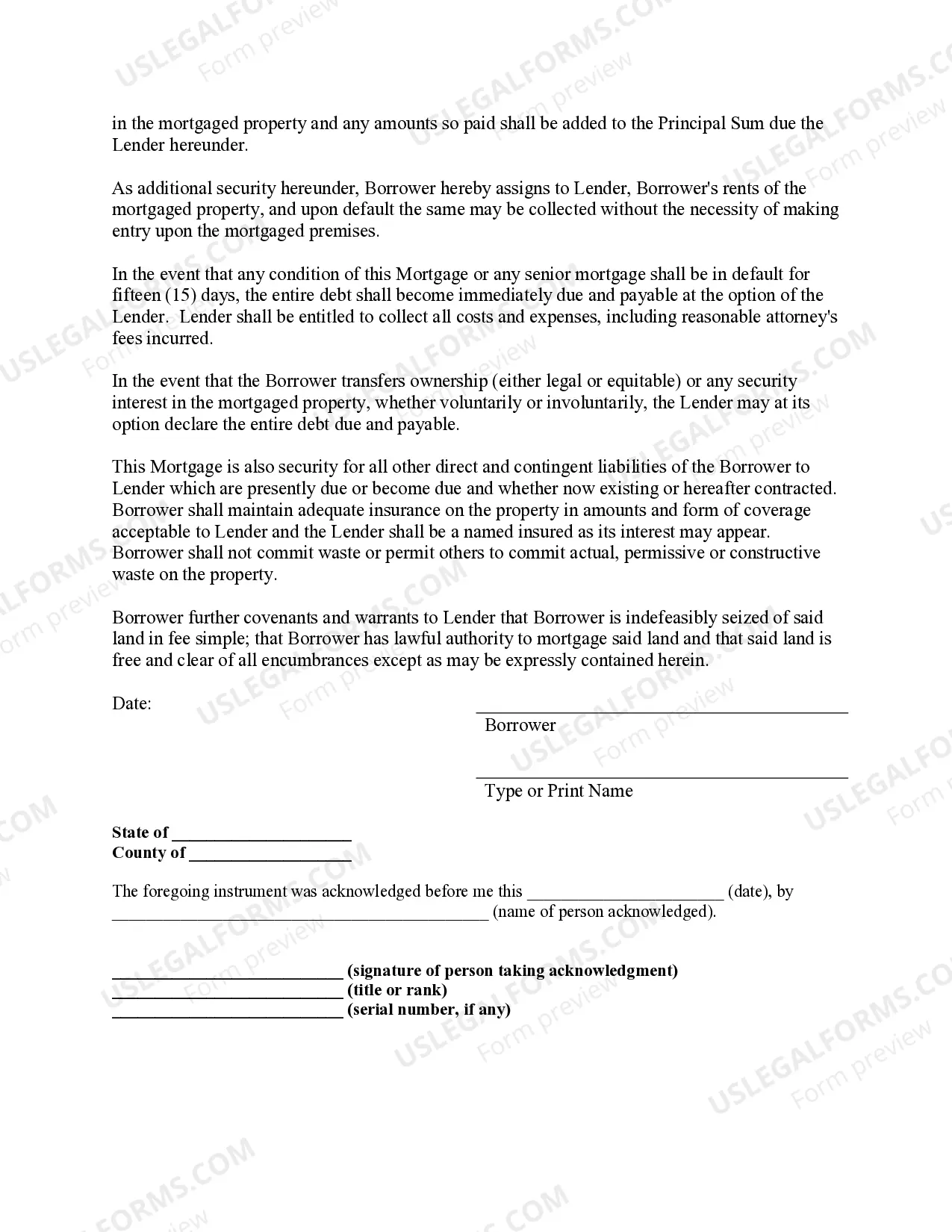 Preview Mortgage Deed for Individual to Individual