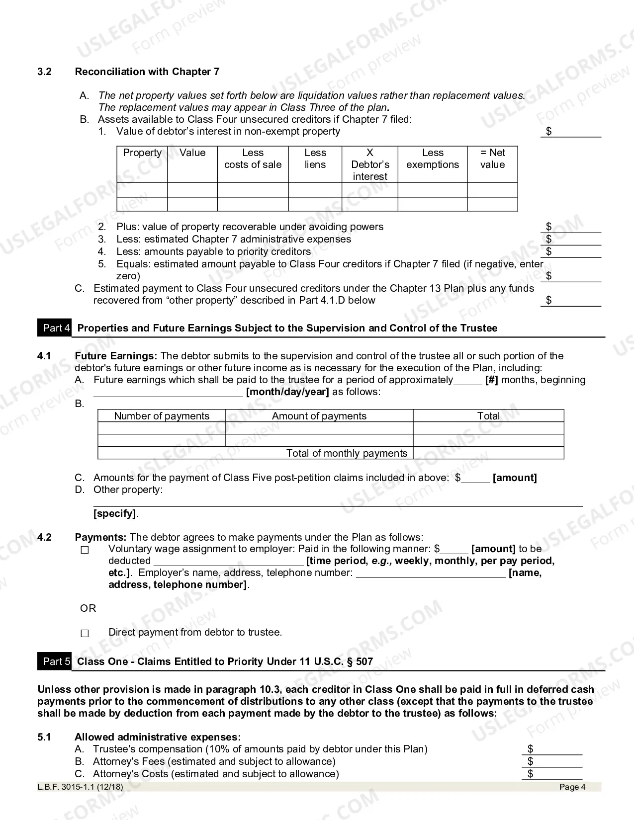 Preview Chapter 13 Plan Including Valuation of Collateral And Classification Of Claims