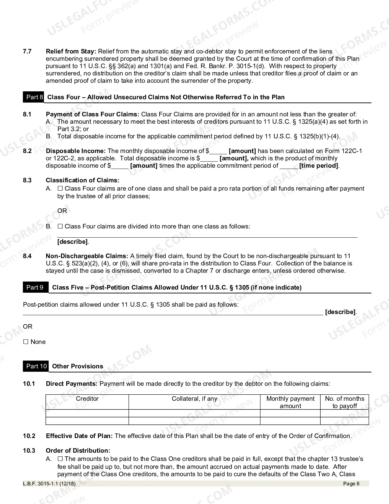 Preview Chapter 13 Plan Including Valuation of Collateral And Classification Of Claims