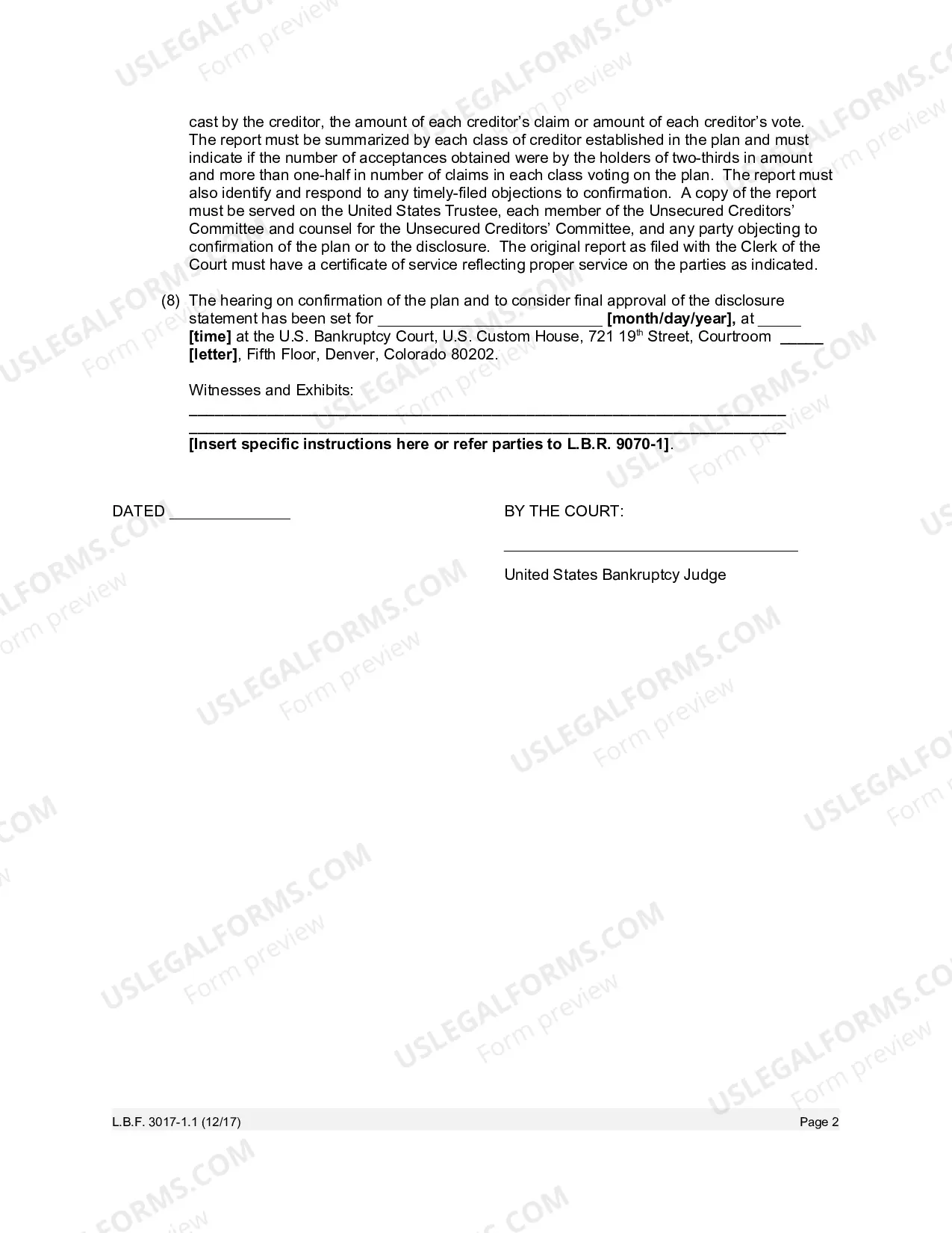 Preview Order Re Small Business Plan And Disclosure Statement And Notice of Deadlines