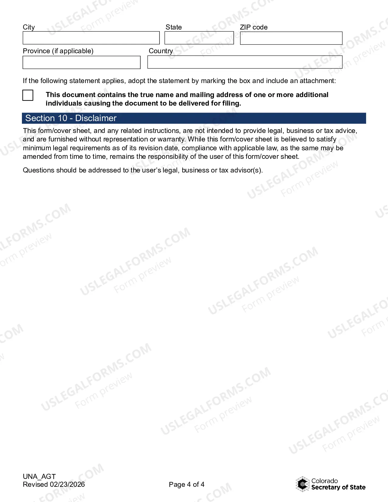 Preview Statement Appointing An Agent