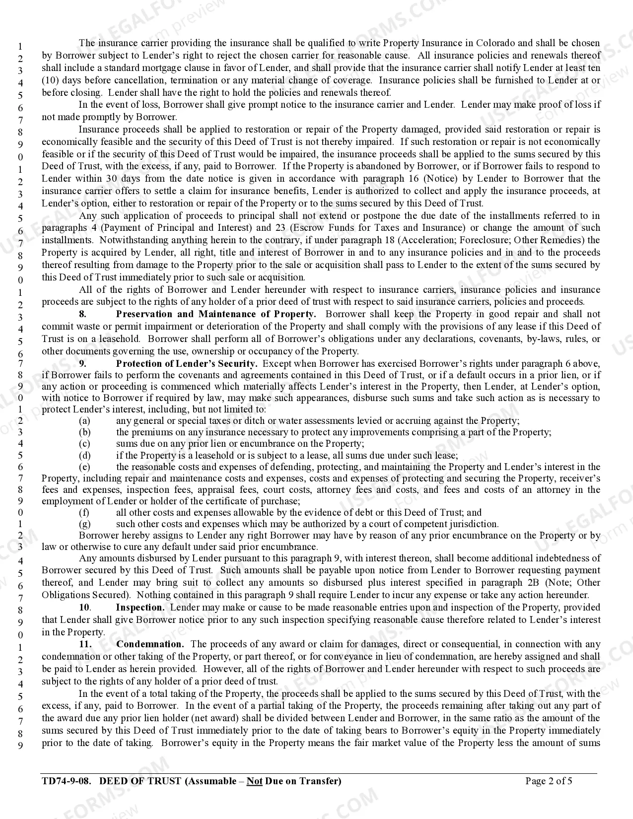 Preview Deed of Trust - Assumable - Not Due on Transfer