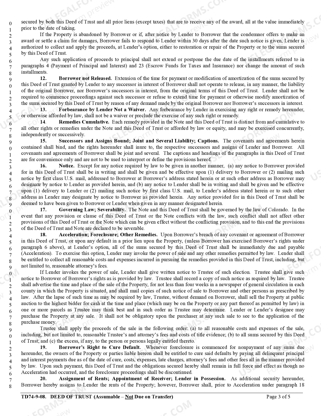 Preview Deed of Trust - Assumable - Not Due on Transfer
