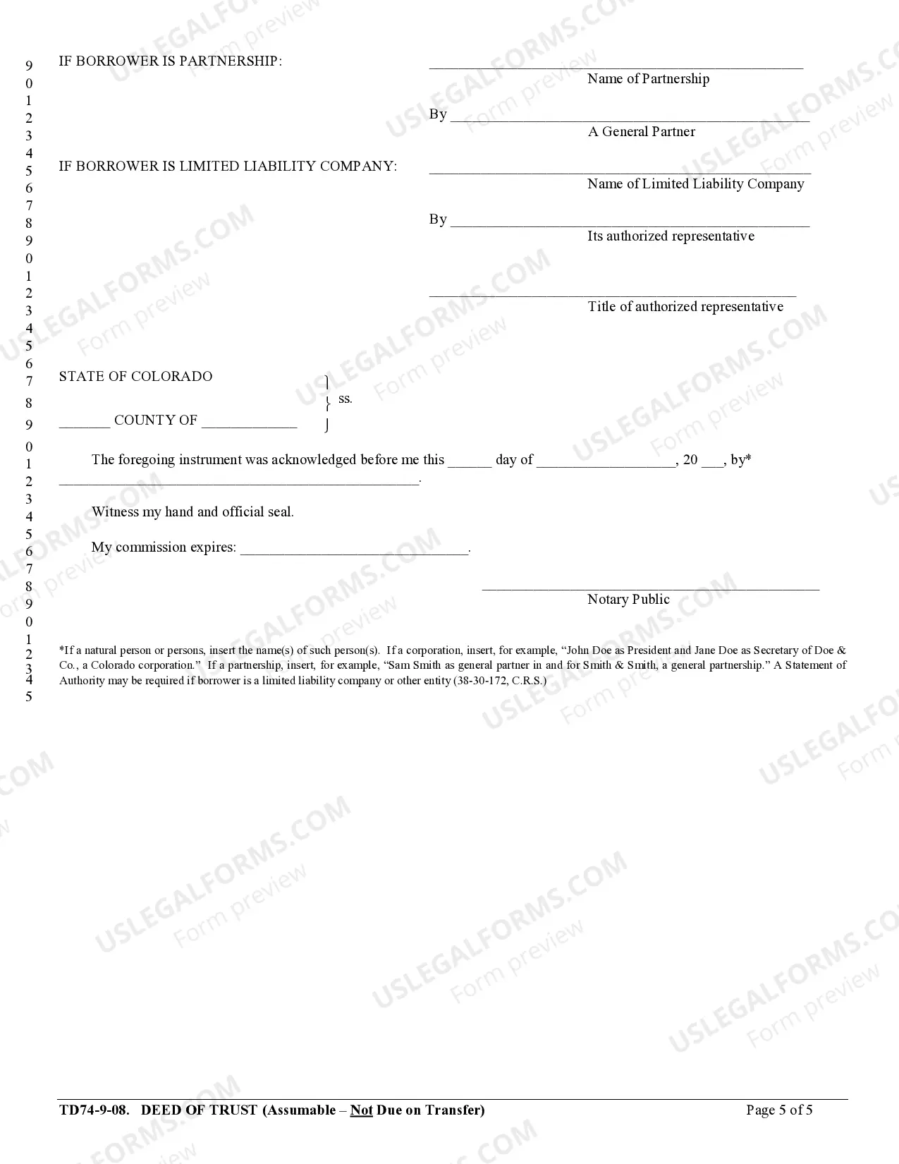 Preview Deed of Trust - Assumable - Not Due on Transfer