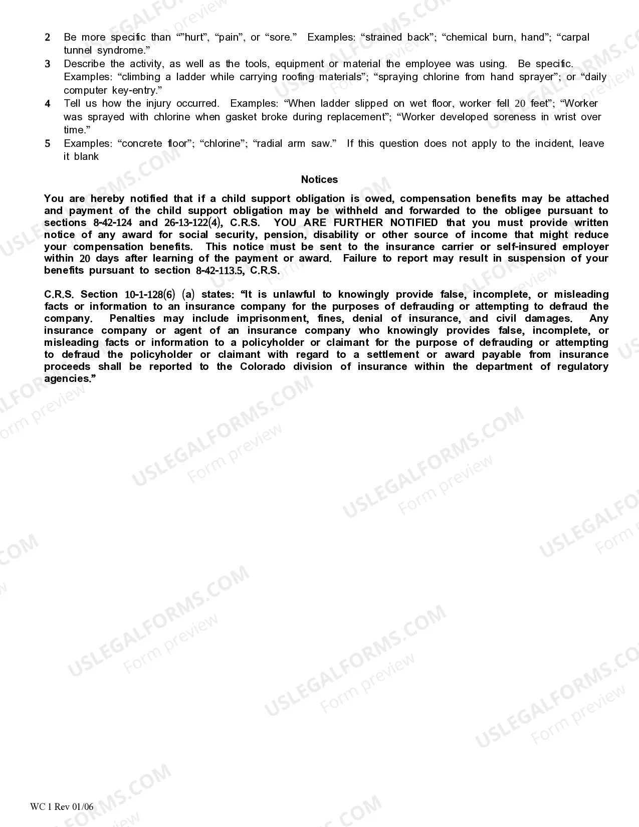 Preview Employer's First Report for Workers' Compensation
