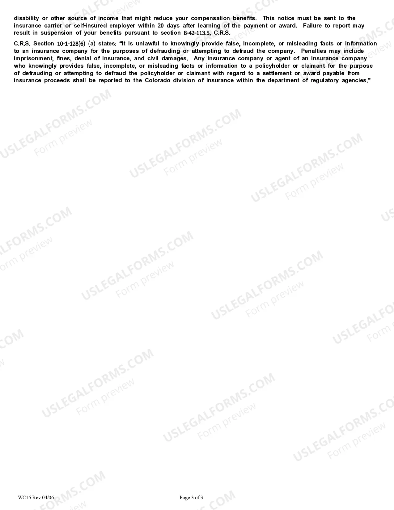 Preview Workers' Claim for Compensation for Workers' Compensation