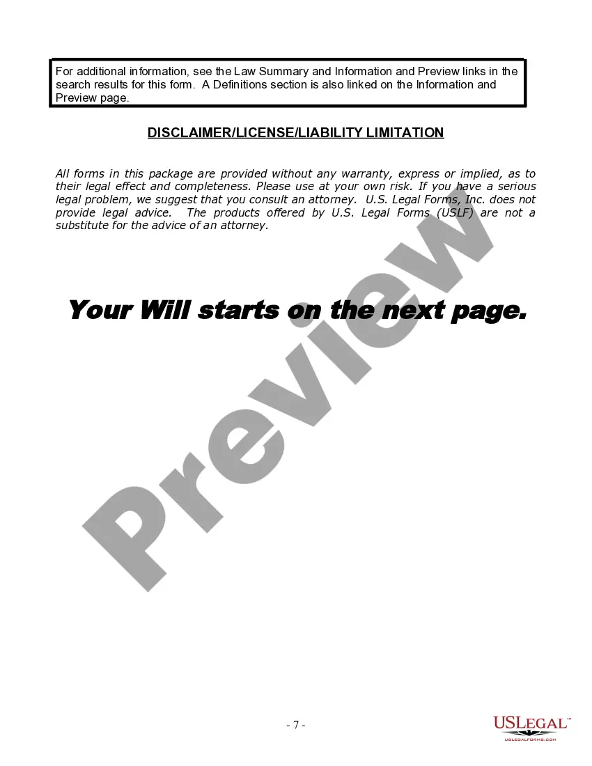 Preview Last Will and Testament for Single Person with No Children