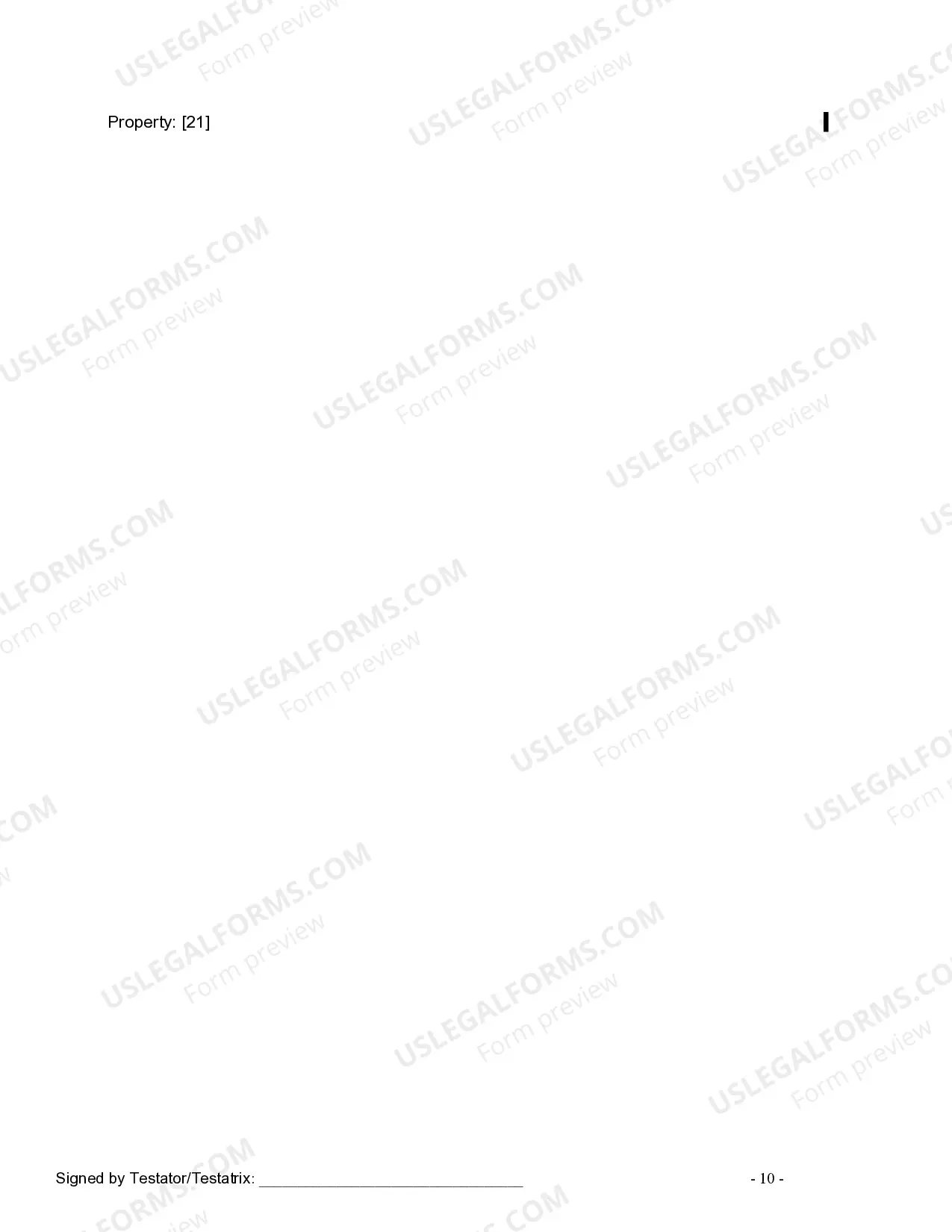 Preview Last Will and Testament for Domestic Partner with Minor Children from Prior Marriage