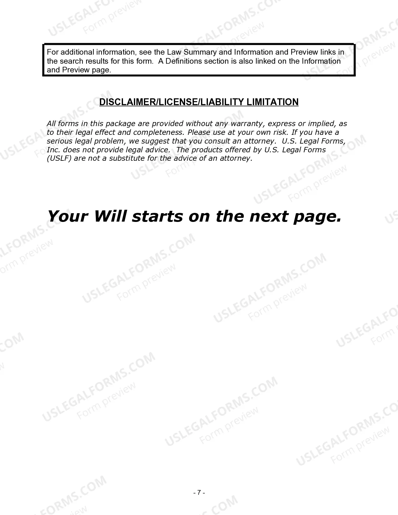 Preview Last Will and Testament for Divorced person not Remarried with Adult Children