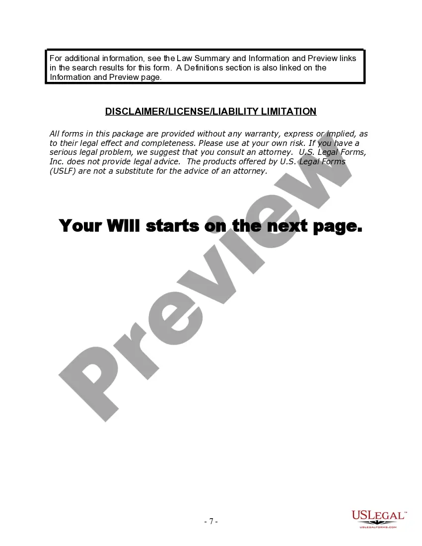 Preview Last Will and Testament for Married person with Adult Children from Prior Marriage