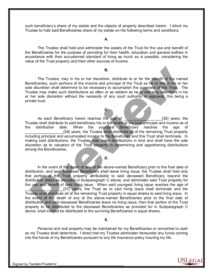 Colorado Legal Last Will And Testament Form For Married Person With