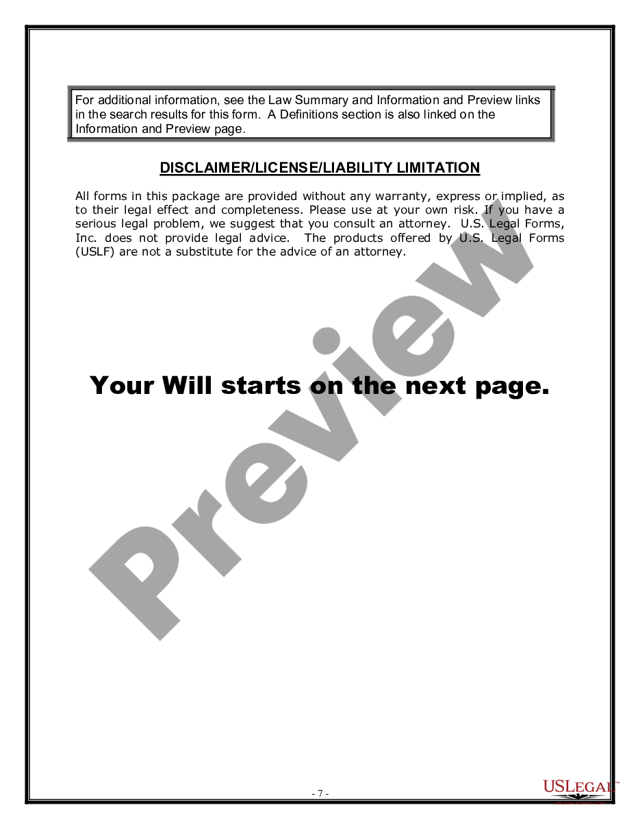 page 6 Legal Last Will and Testament Form for Married person with Minor Children preview