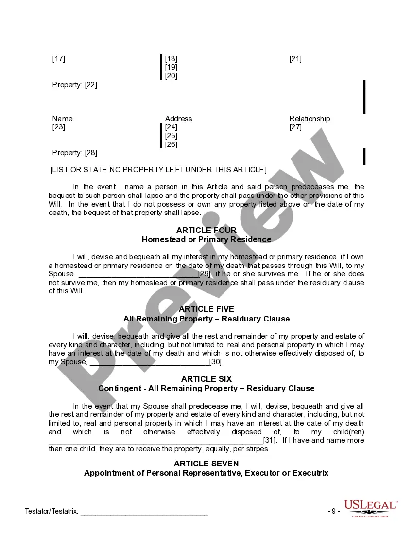 Preview Mutual Wills Package with Last Wills and Testaments for Married Couple with Adult Children