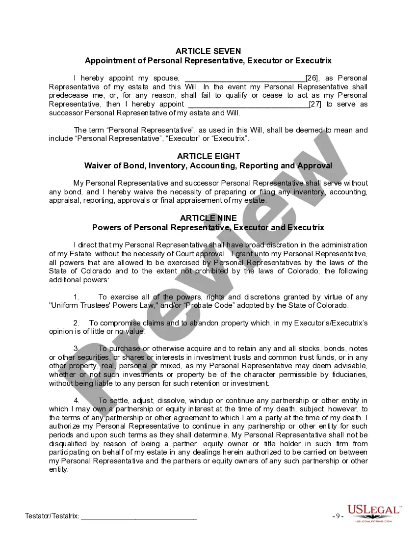 Preview Mutual Wills package with Last Wills and Testaments for Married Couple with No Children