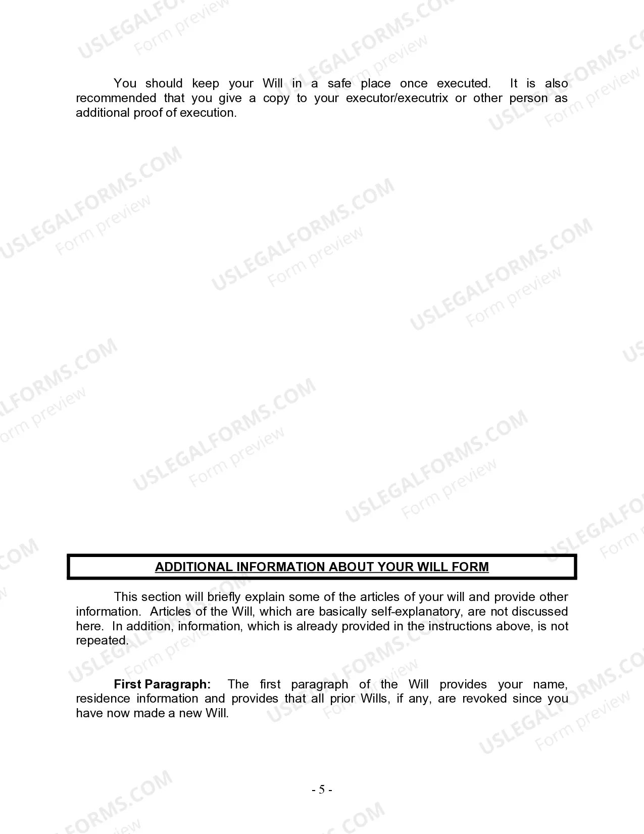 Preview Last Will and Testament for Civil Union Partner with Adult and Minor Children