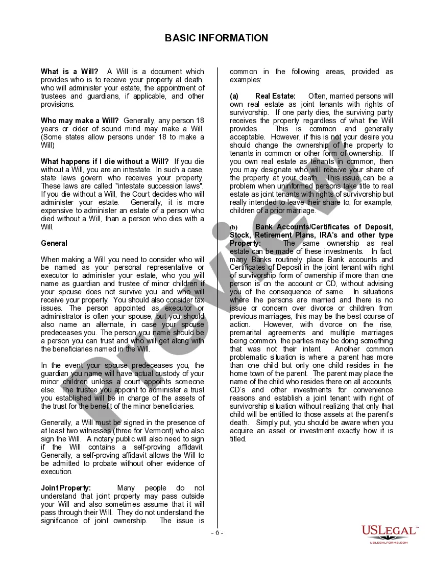 Preview Last Will and Testament for a Widow or Widower with Adult Children