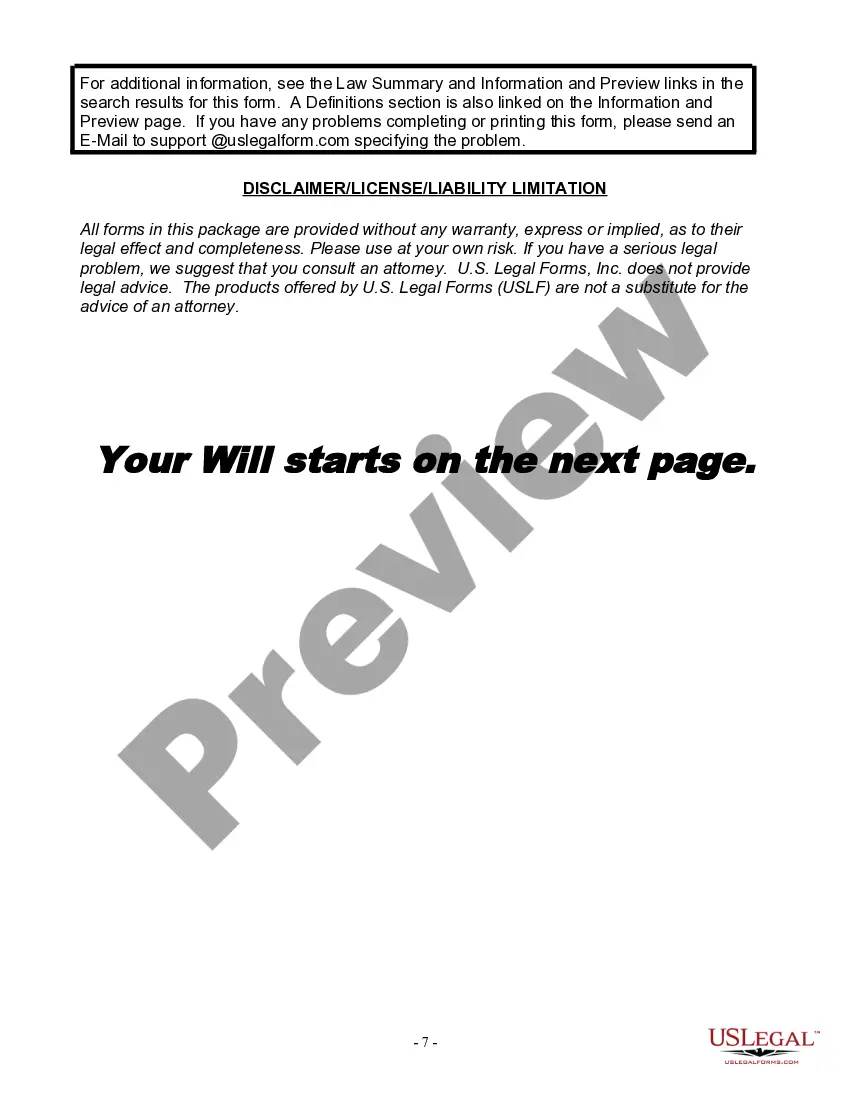 Preview Last Will for a Widow or Widower with no Children