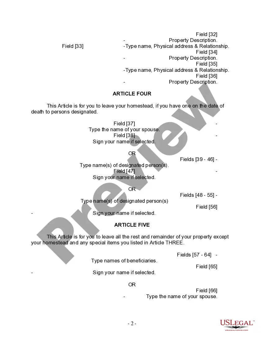 Preview Last Will and Testament for Divorced and Remarried Person with Mine, Yours and Ours Children