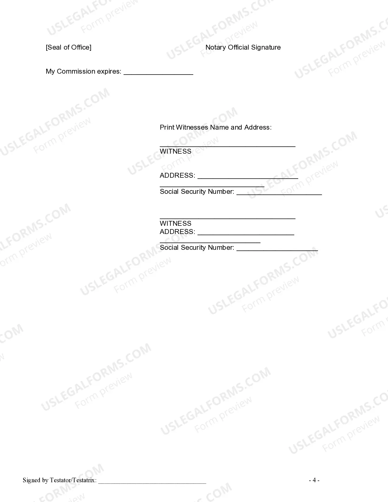 Preview Written Revocation of Will