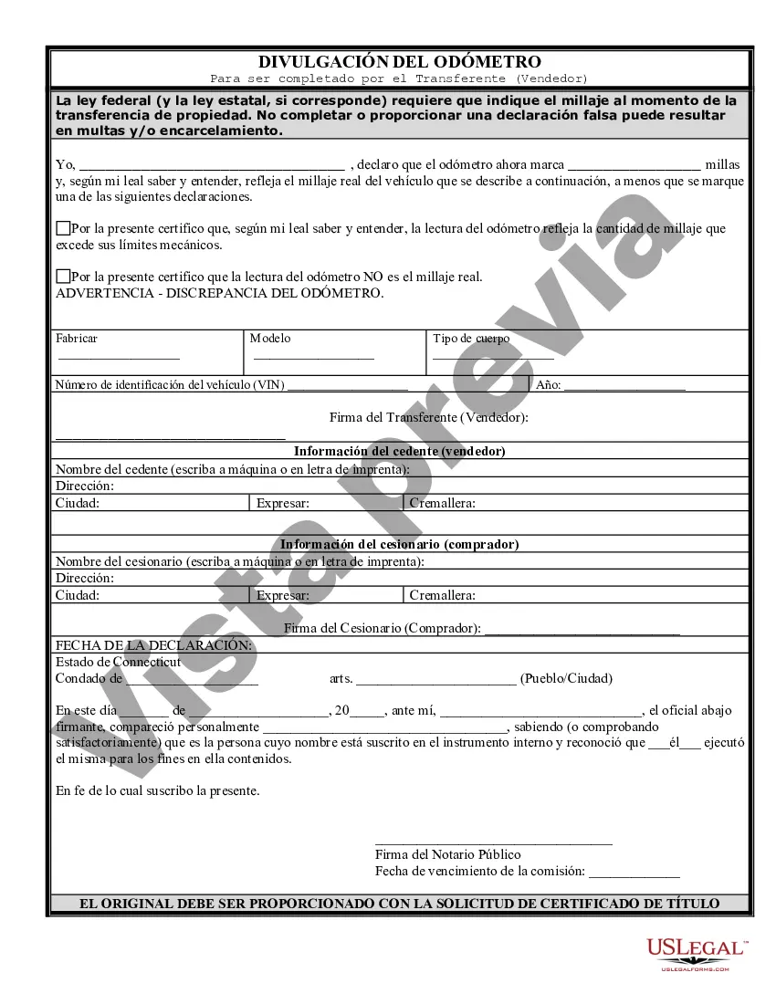 Preview Factura de venta de automóvil o vehículo, incluida la declaración del cuentakilómetros y el pagaré