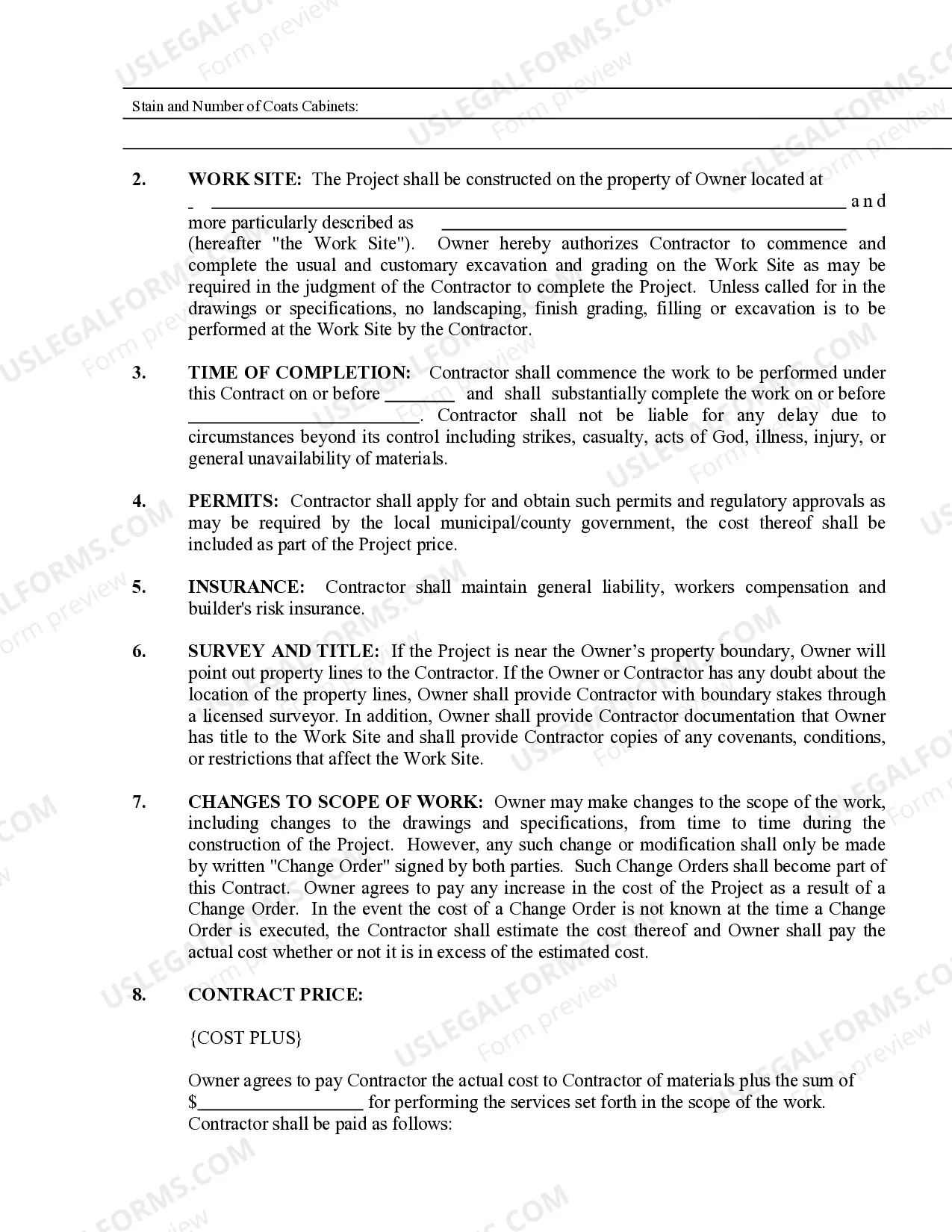 Preview Painting Contract for Contractor