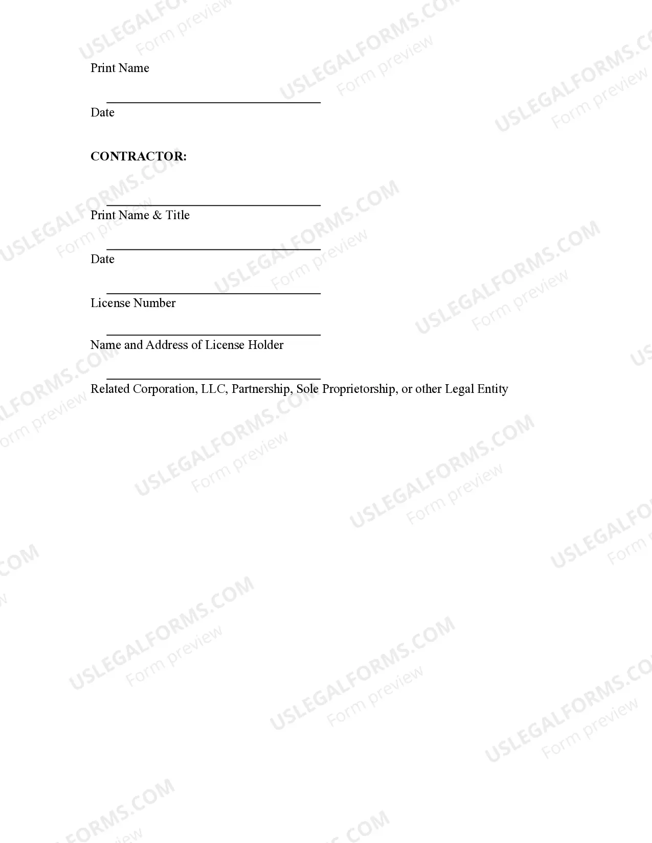 Preview Painting Contract for Contractor