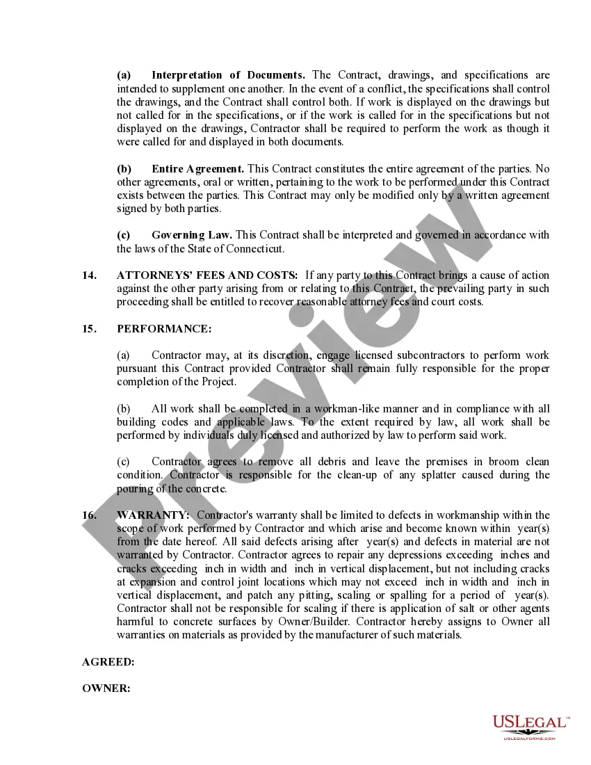 Preview Concrete Mason Contract for Contractor