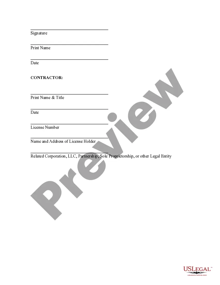 Preview Security Contract for Contractor