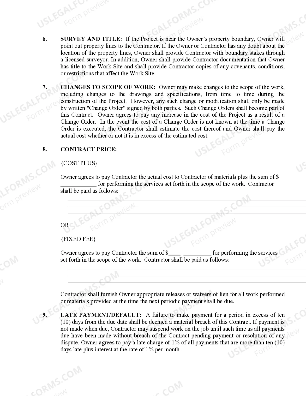 Preview Insulation Contract for Contractor