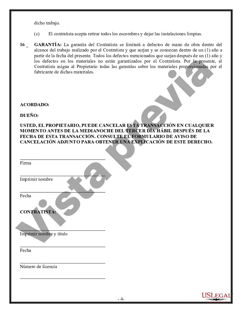 Preview Contrato de pavimentación para contratista