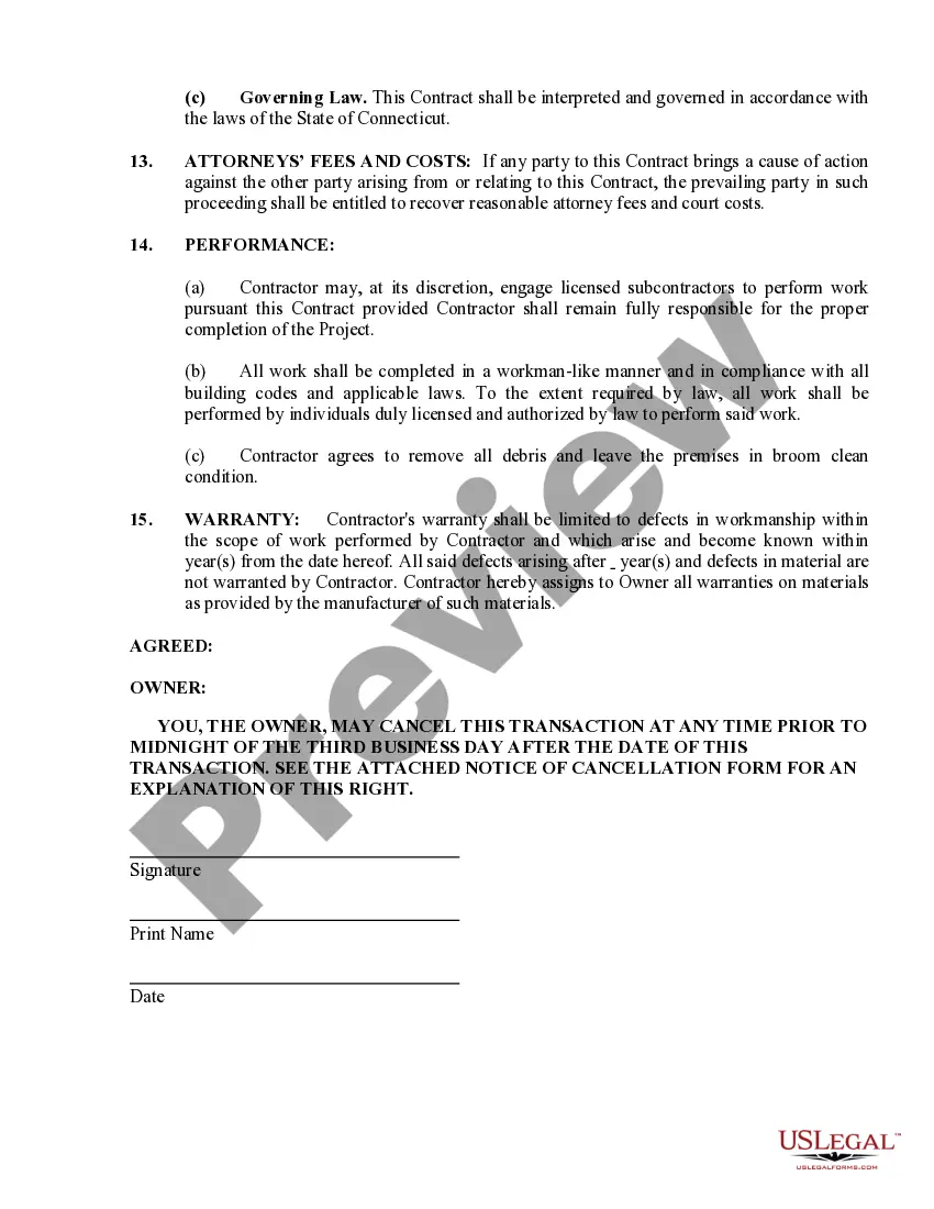 Preview Siding Contract for Contractor