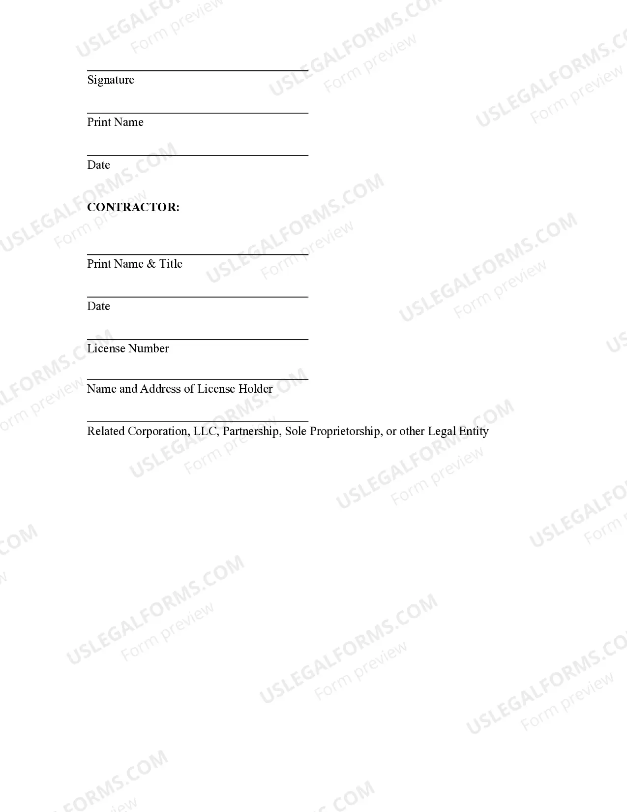 Preview Refrigeration Contract for Contractor