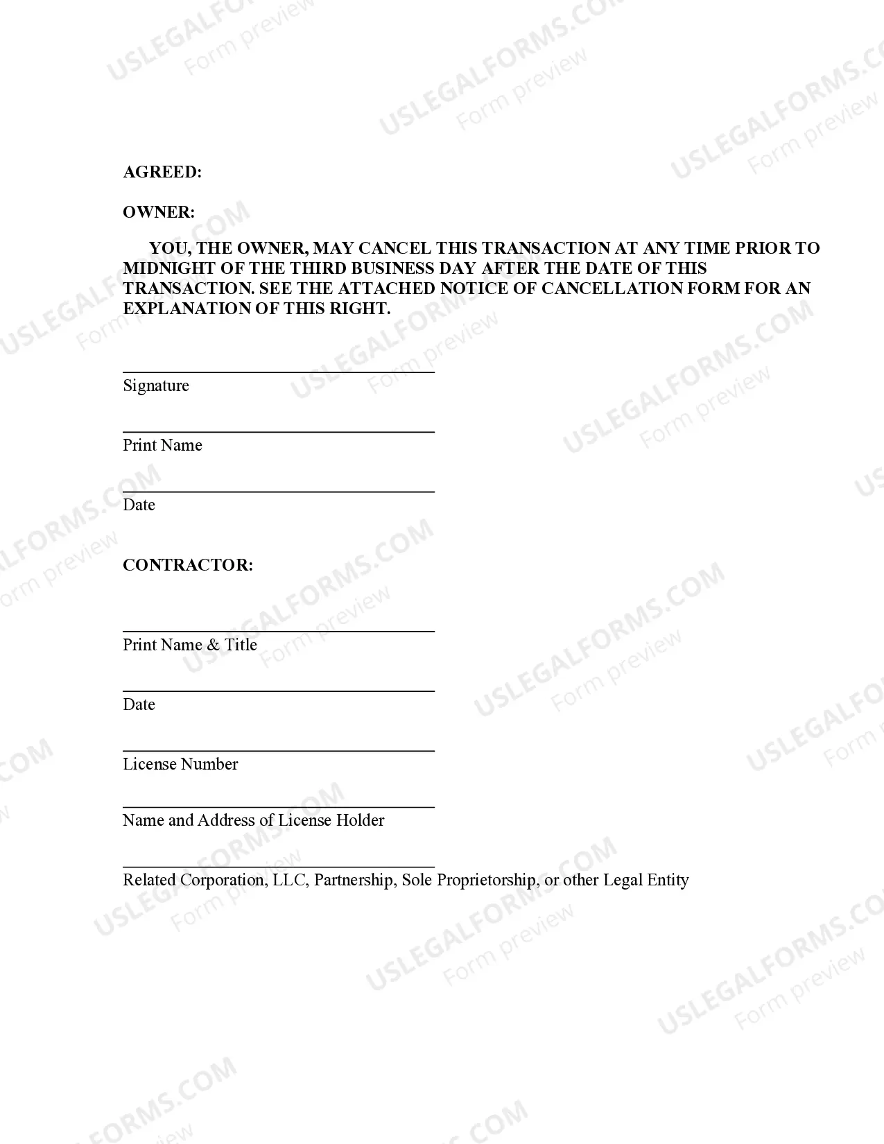 Preview Drainage Contract for Contractor