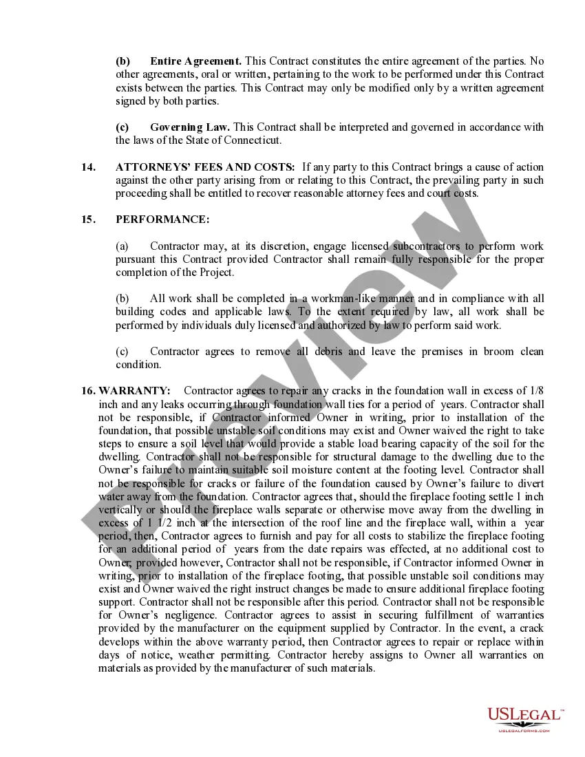 Preview Foundation Contract for Contractor