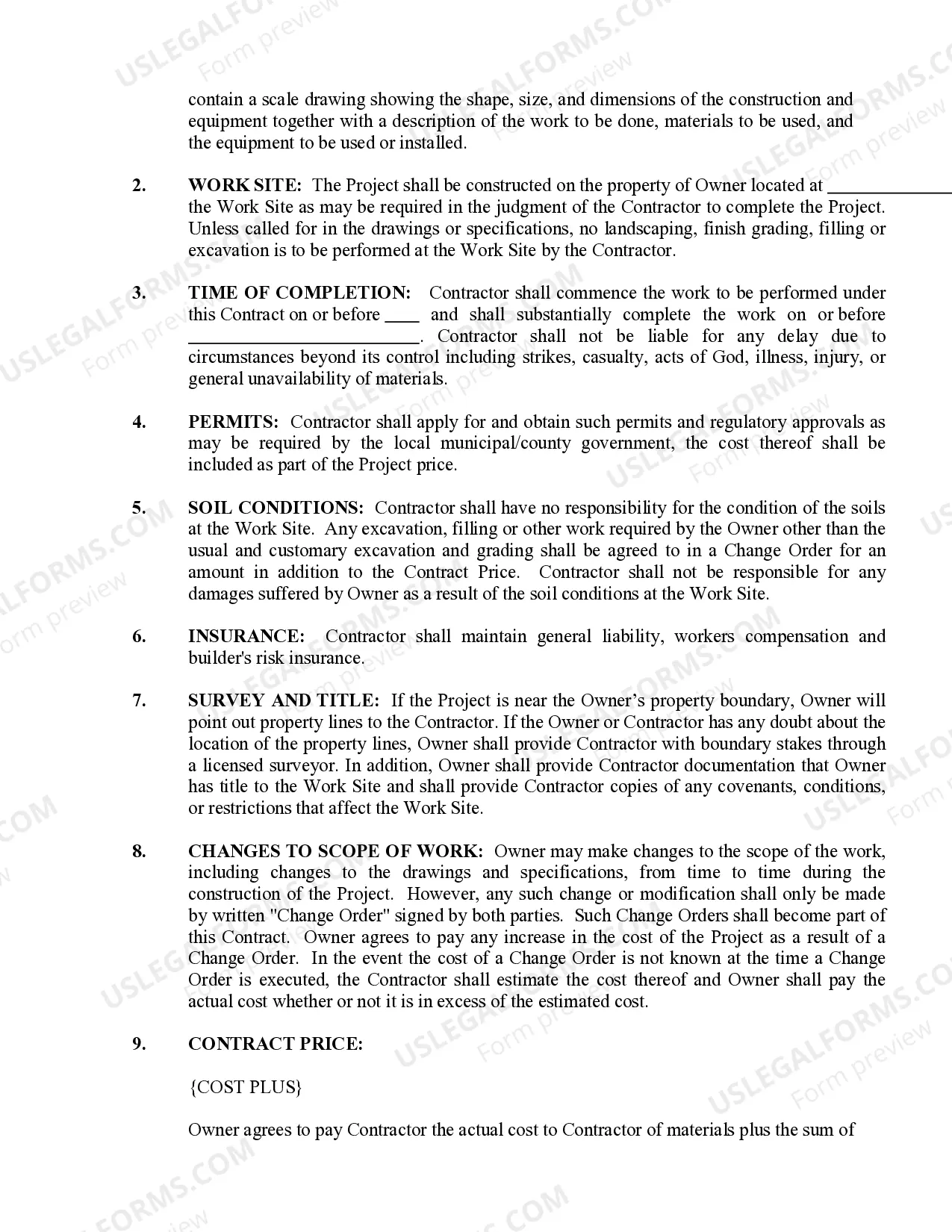 Preview Plumbing Contract for Contractor