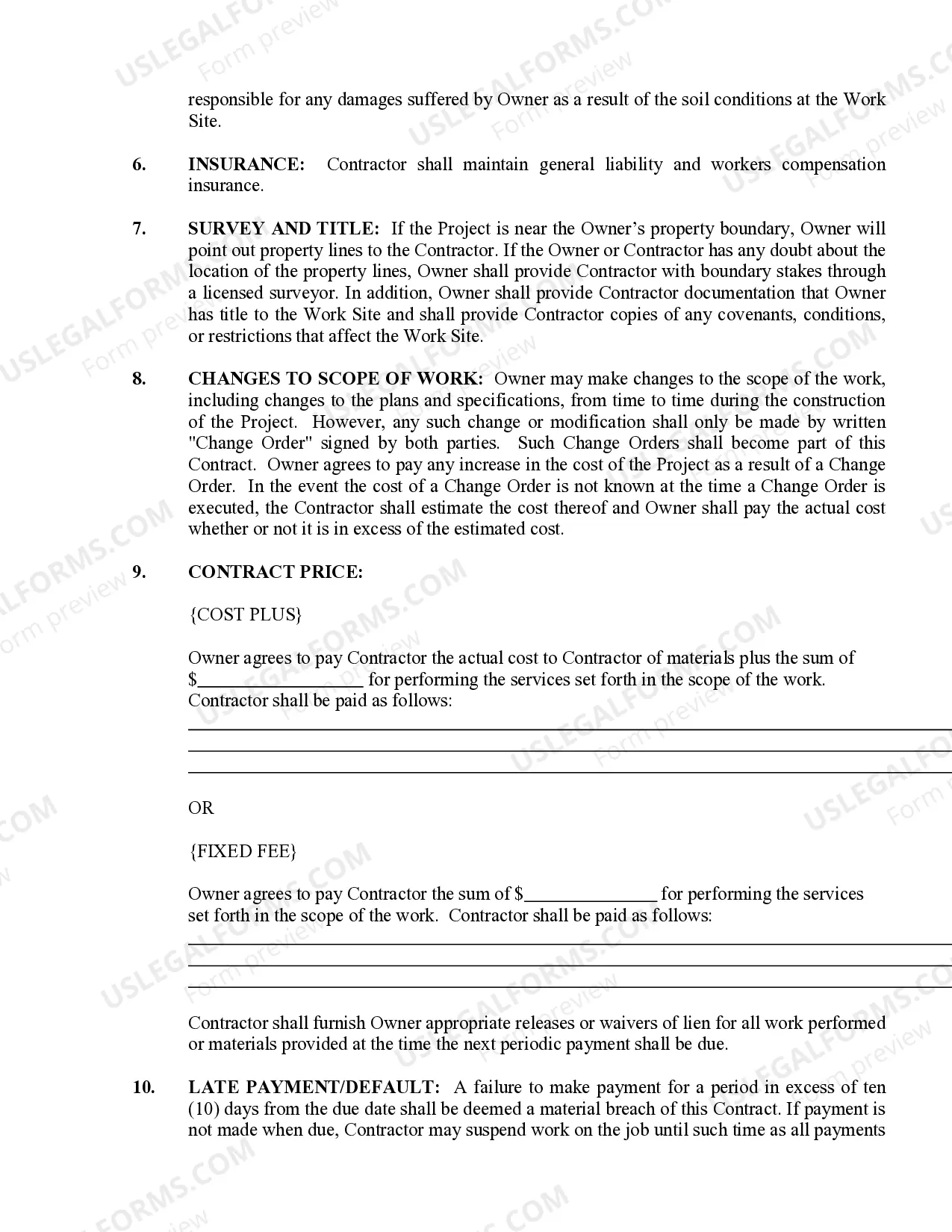 Preview Brick Mason Contract for Contractor