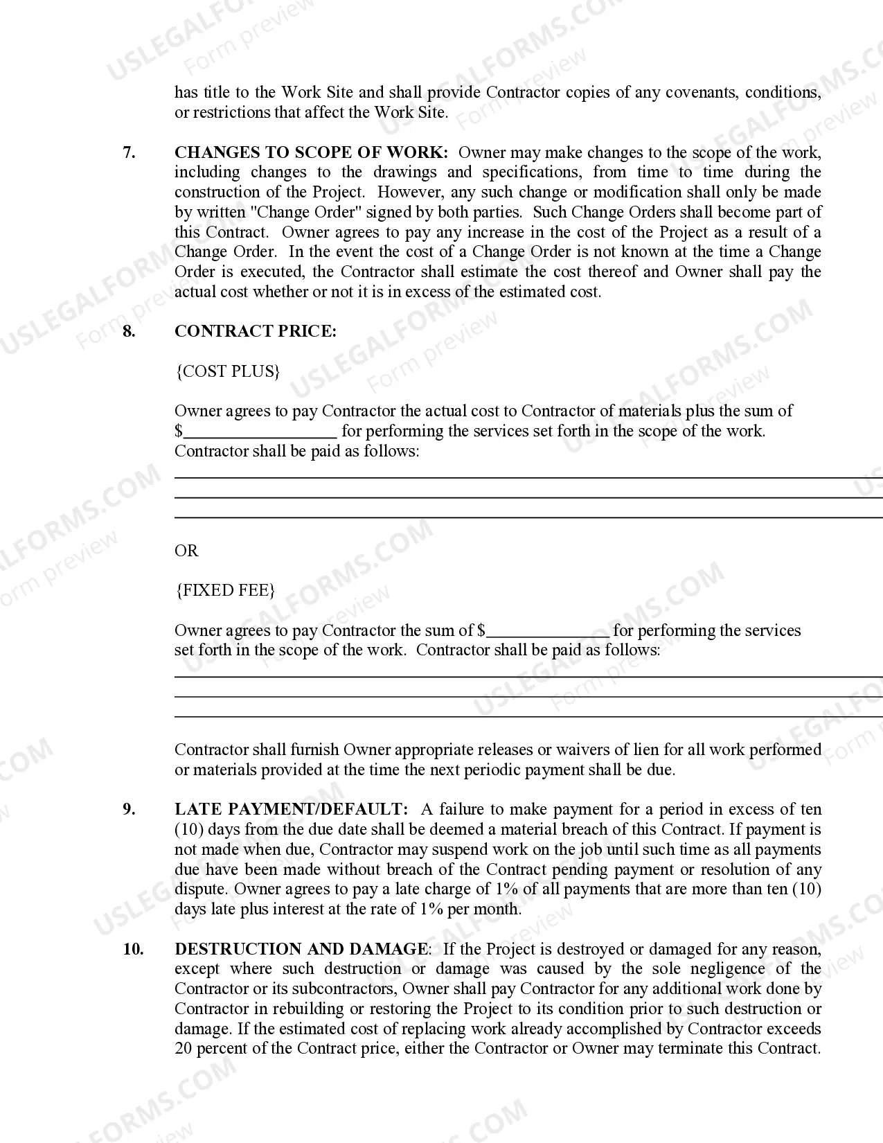 Preview Roofing Contract for Contractor