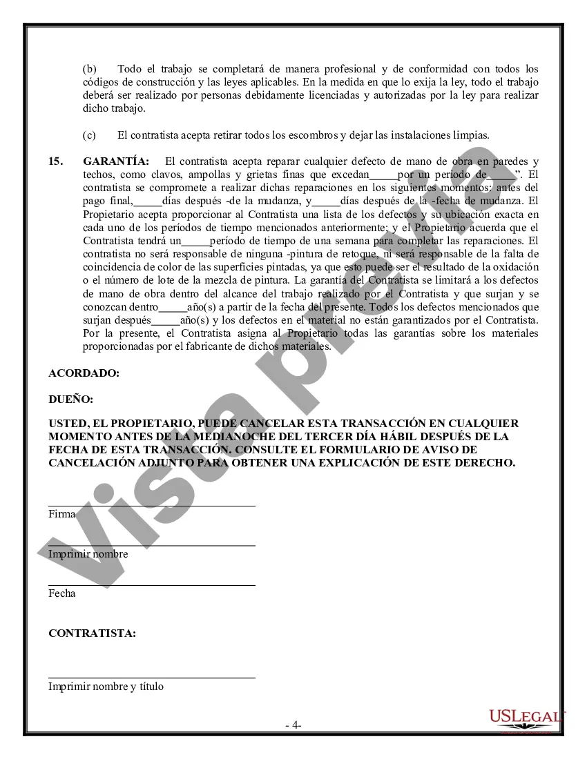 Preview Contrato de paneles de yeso de yeso para contratista