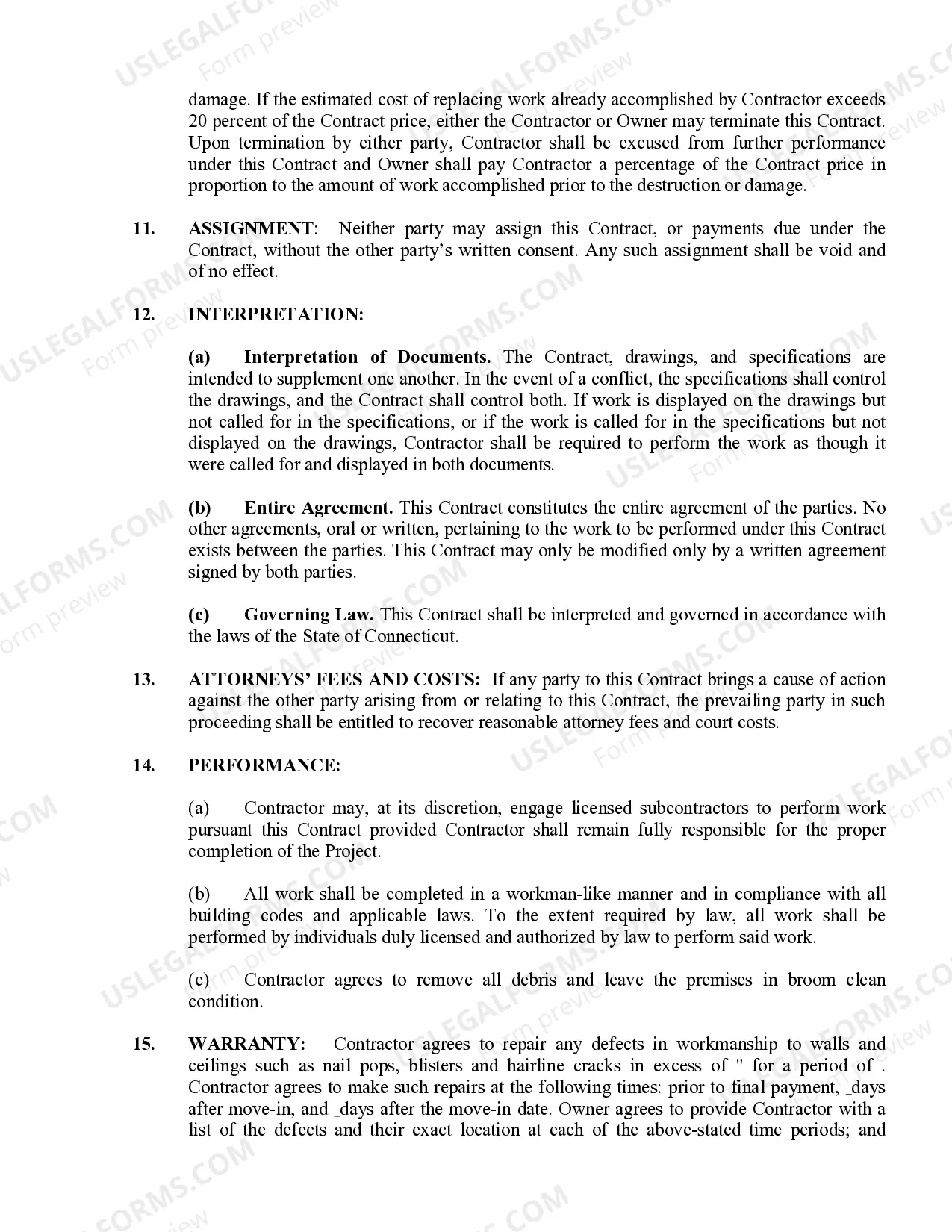 Preview Sheetrock Drywall Contract for Contractor