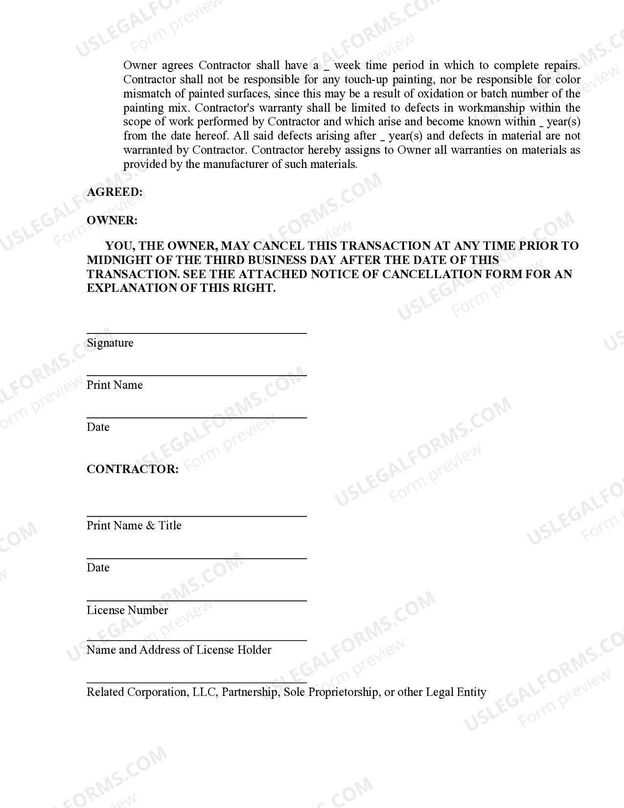 Preview Sheetrock Drywall Contract for Contractor