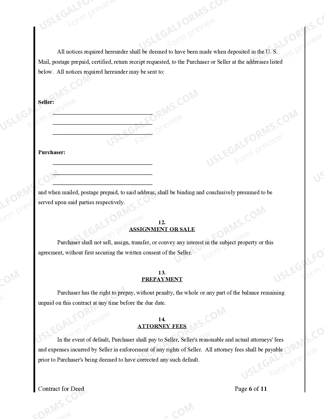 Preview Agreement or Contract for Deed for Sale and Purchase of Real Estate a/k/a Land or Executory Contract