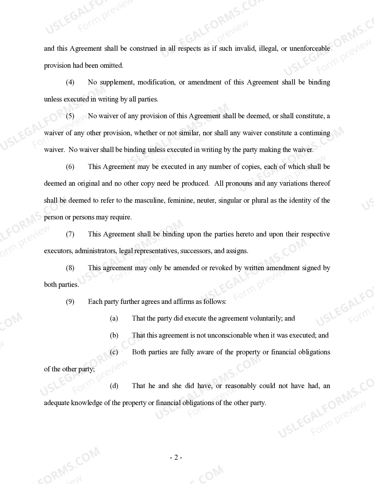 Preview Amendment to Prenuptial or Premarital Agreement